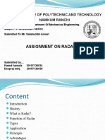 Assignment On Radar: Xavier Institute of Polytechnic and Technology Namkum Ranchi