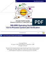 GM-GMS Operating Guideline 13.0 In-Process Control and Verification