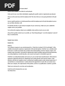 Sample Upwork Cover Letters