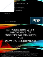 Assignment:-1: Trade: - Draughtsman Mechanical Subject: - Drawing Instruments Lesson: - 01