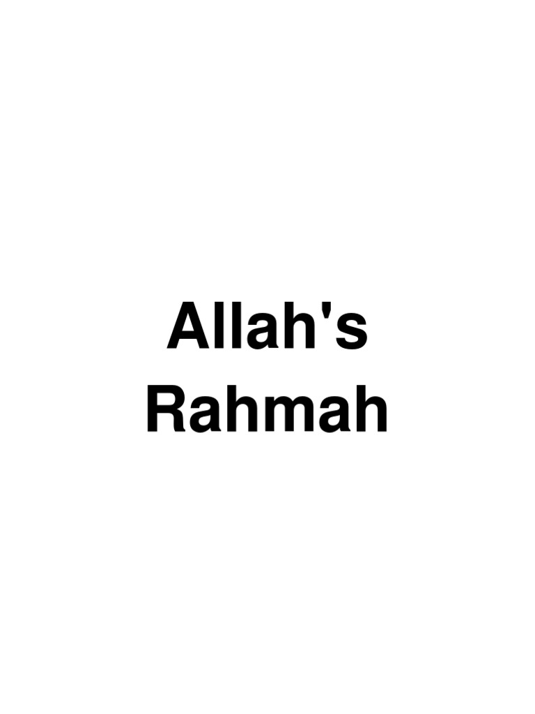 Allah's Rahmah | PDF | Quran | Islam