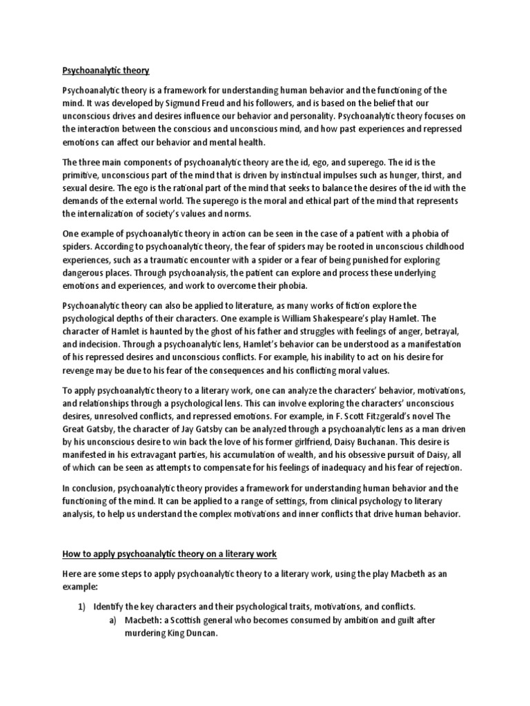 Psychoanalytic Theory Gpt Pdf Psychoanalytic Theory Id
