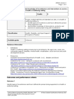 Title Demonstrate Knowledge of Incontinence and Interventions To Assist A Person in A Health or Wellbeing Setting Level 3 Credits 5 Purpose