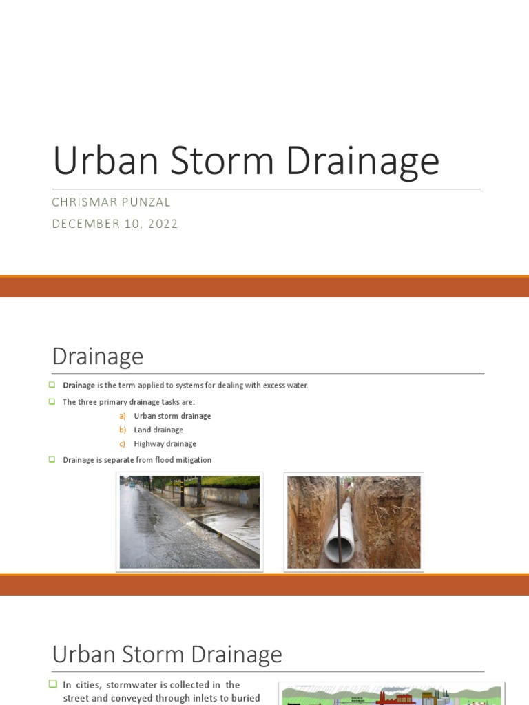 L06 Urban Storm Drainage PDF Storm Drain Sanitary Sewer