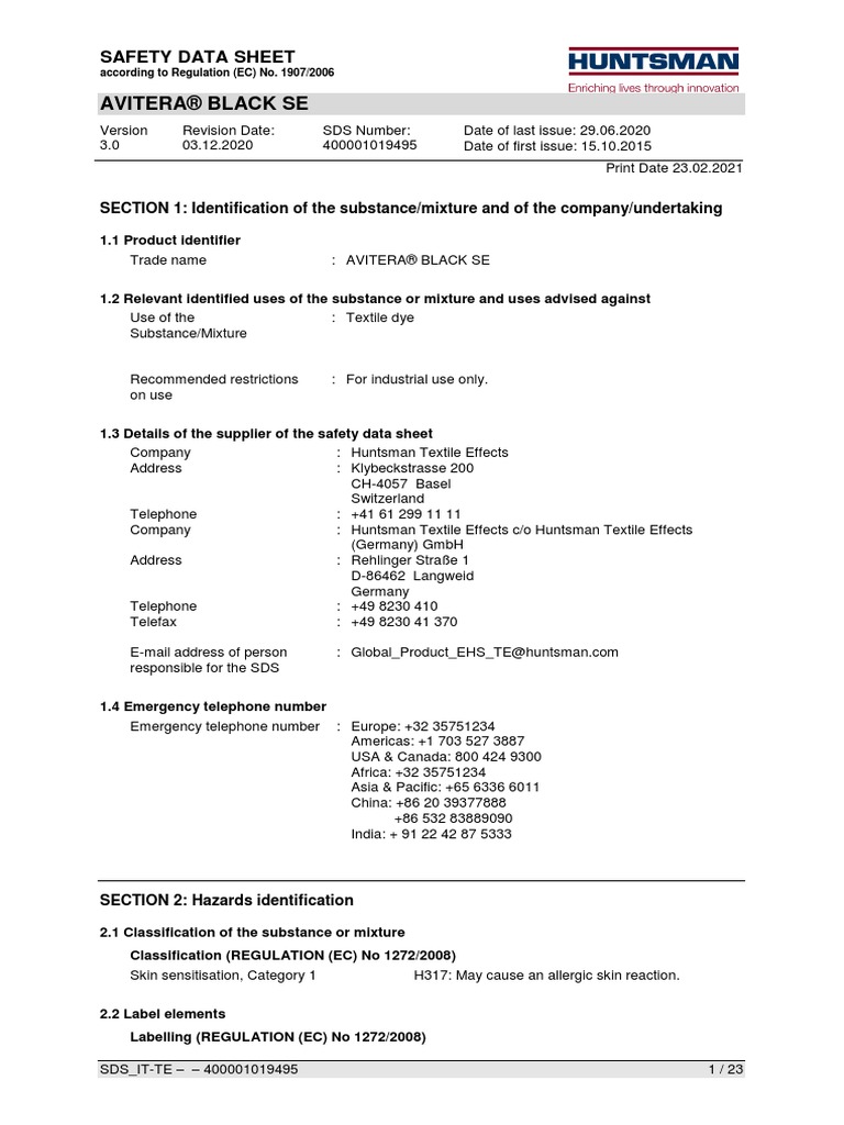 Avitera Black Se | PDF | Toxicity | Occupational Safety And Health