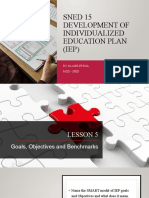 Sned 15 Development of Individualized Education Plan (IEP) : By: Klaire Fetiza M.Ed - Sped