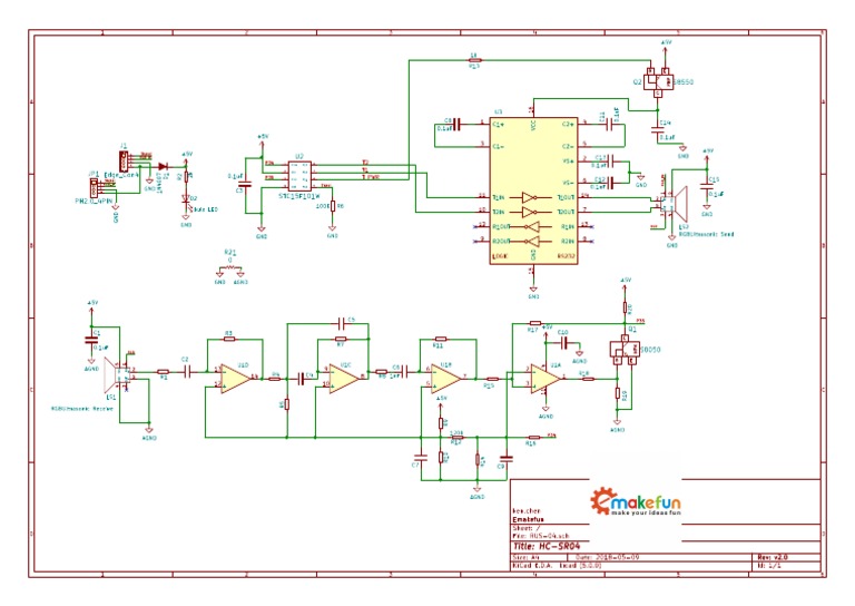 HC-SR04 KiCad Schematic Overview | PDF