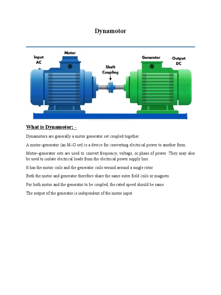 Understanding Dynamotor Functionality | PDF