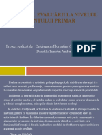 Specificul Evaluării La Nivelul Învățământului Primar