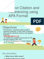 In-Text Citation and Referencing Using APA Format