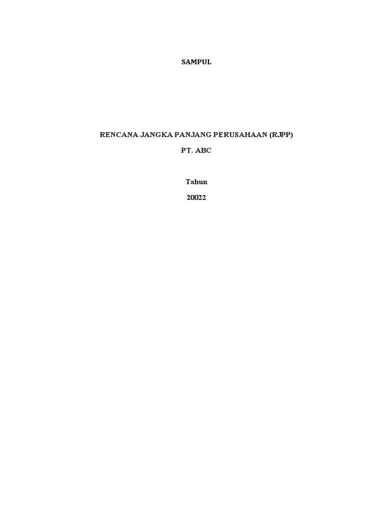 Rencana Jangka Panjang PT. ABC | PDF
