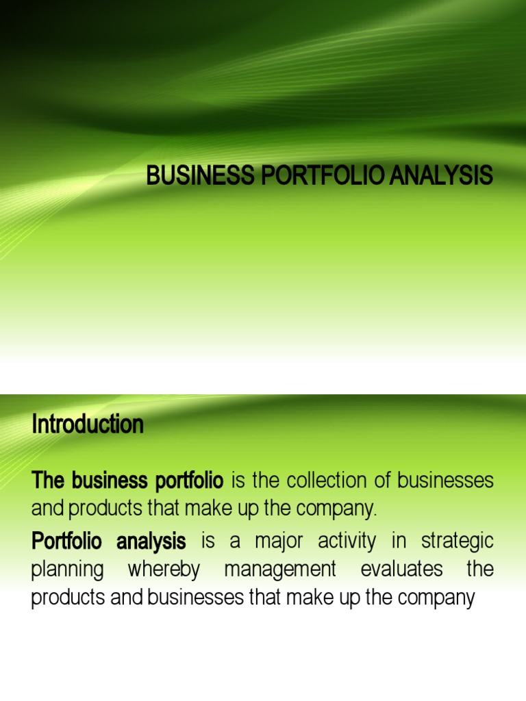 Business Portfolio Analysis PDF Marketing Business Economics