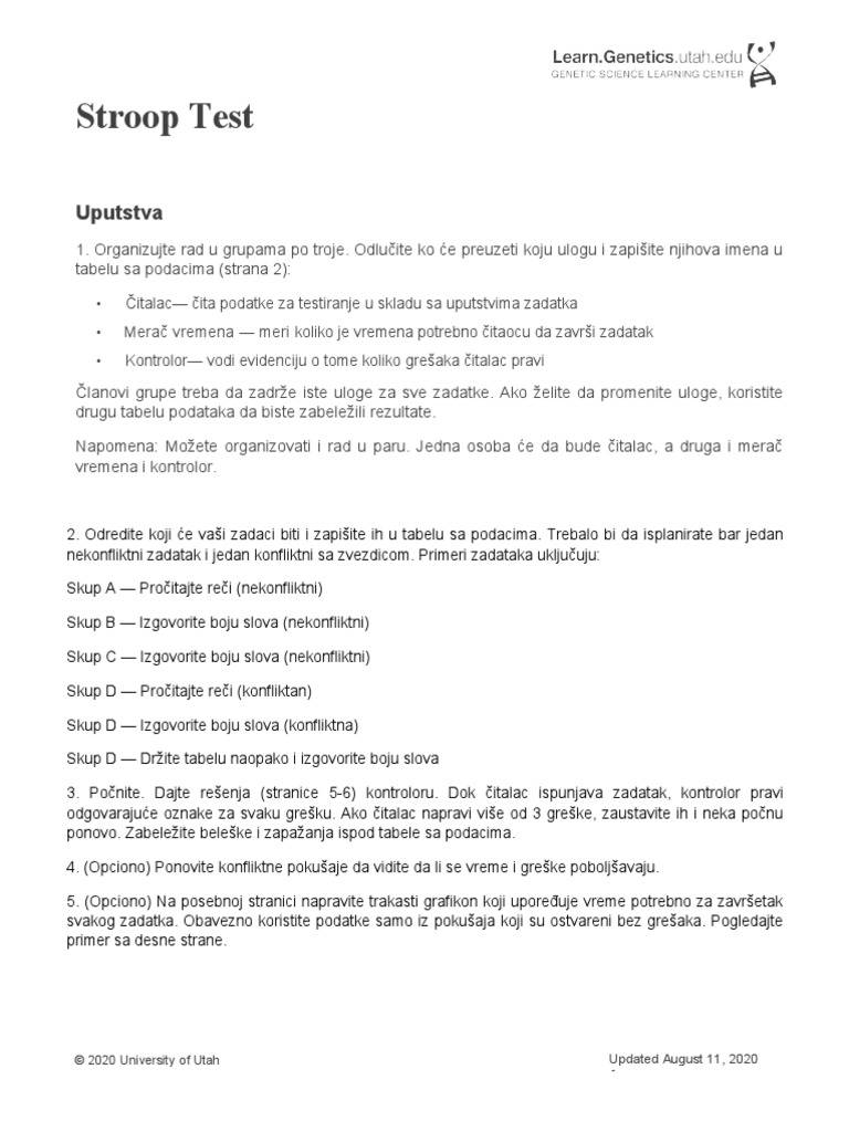 Stroop Test | PDF