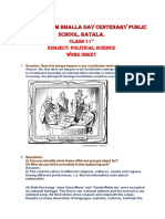 DR Daulat Ram Bhalla DAV Centenary Public School, Batala.: Class 11 SUBJECT: Political Science Work Sheet