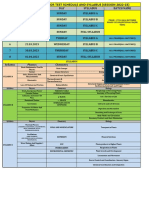 Medical Nurture Major Test Schedule and Syllabus (Session 2022-23)