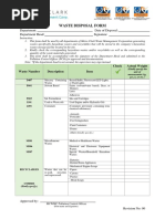 Waste Disposal Form