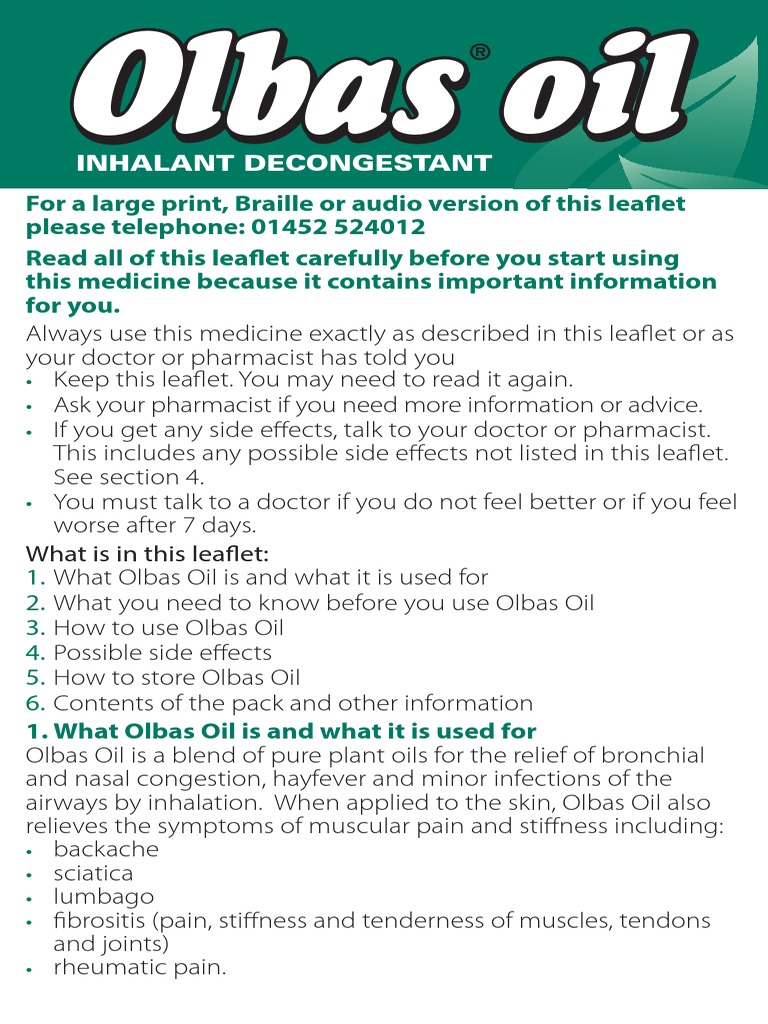 Olbas Oil Pil PDF Pregnancy Causes Of Death
