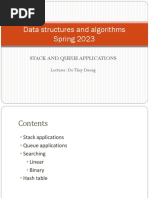 Data Structures and Algorithms Spring 2023: Stack and Queue Applications