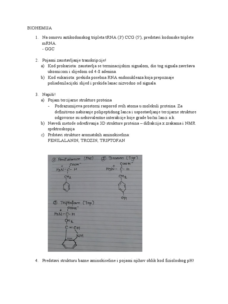 Biohemija 1 | PDF