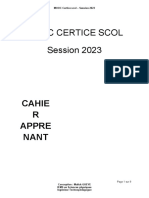 Mooc Certice Scol Session 2023: Cahie R Appre Nant