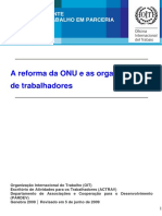 A Reforma Da ONU e As Organizações de Trabalhadores: Trabalho Decente Por Meio Do Trabalho em Parceria