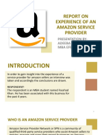 Report On Experience of An Amazon Service Provider: Presentation By-Adeeba Parvez Mba Efb