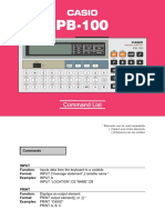 PB 100 Command List