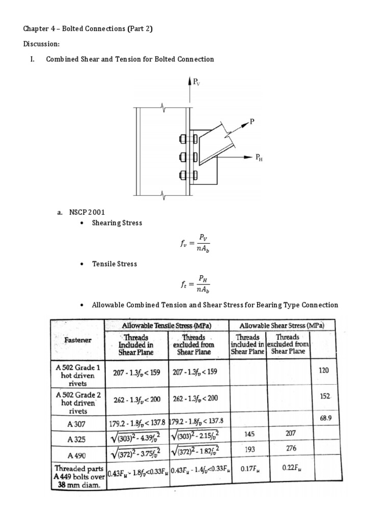Bolted Connection Stress Calculations | PDF