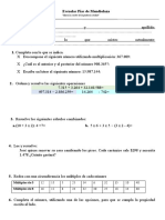 Evaluación Matemática Ingresantes Quinto