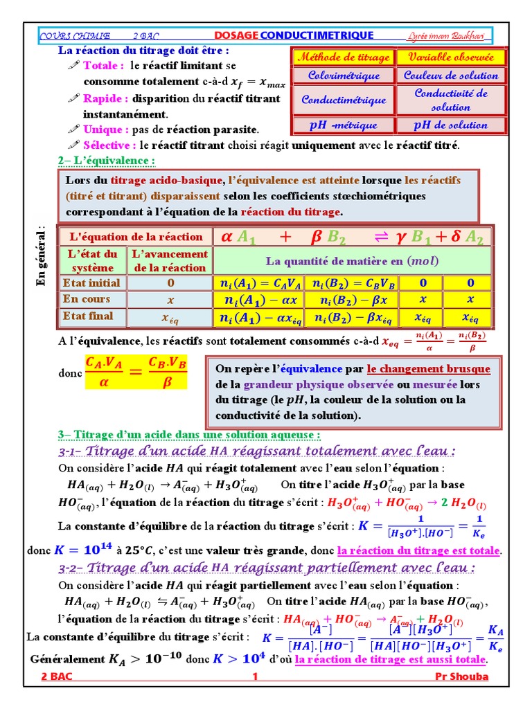 Cours Dosage | PDF | Titrage | Chimie