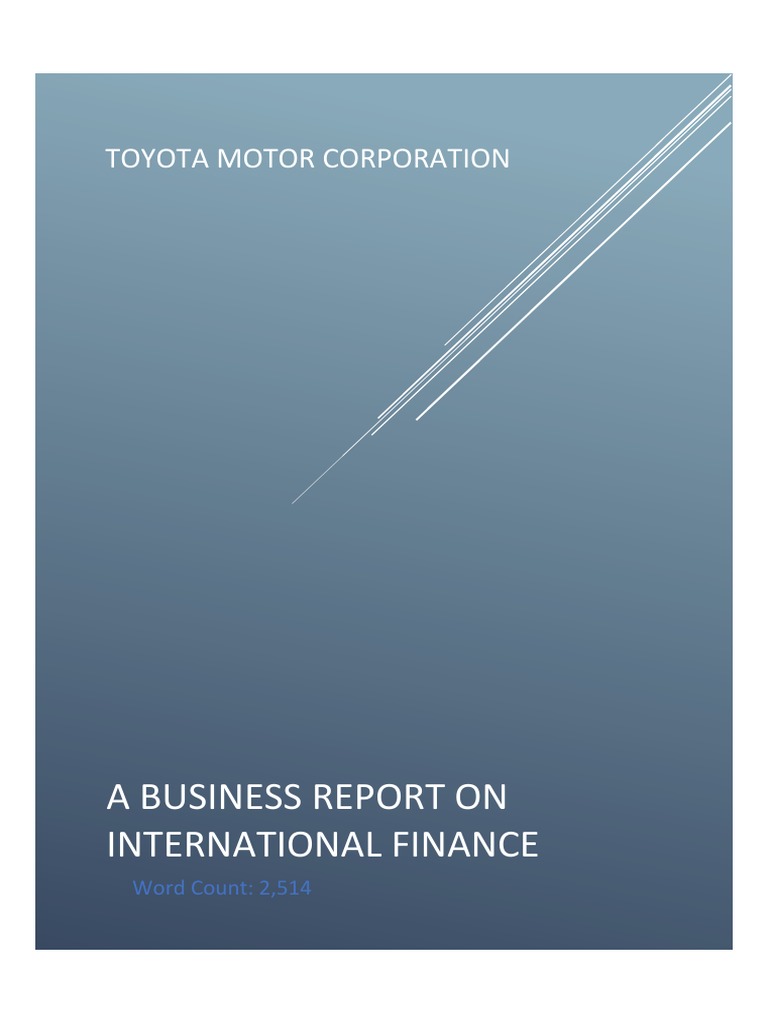 Toyota's Foreign Exchange Risk Management | PDF | Financial Risk ...