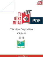 Técnico Deportivo Ciclo II 2018