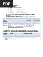 Sesion de Aprendizaje Situaciones Que Pueden Afectarno Personal Social