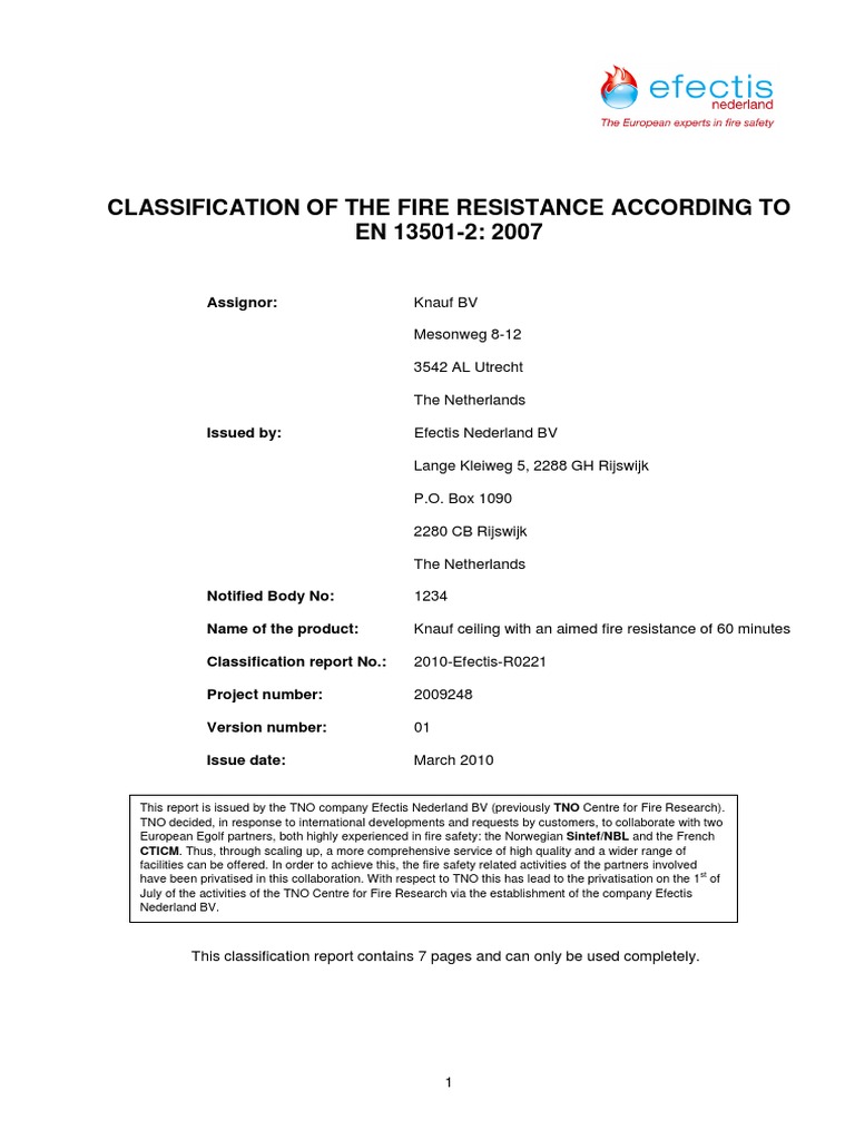 2010EfectisR0221 Classificatie Knauf KSP PDF Insulator