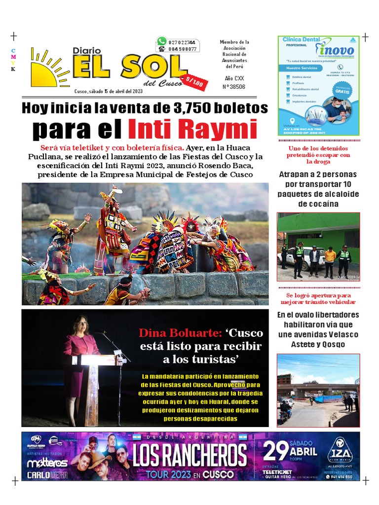 Diario El Sol Del Cusco | PDF | Turismo | Perú