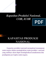 Kapasitas Produksi Nasional, COR, ICOR