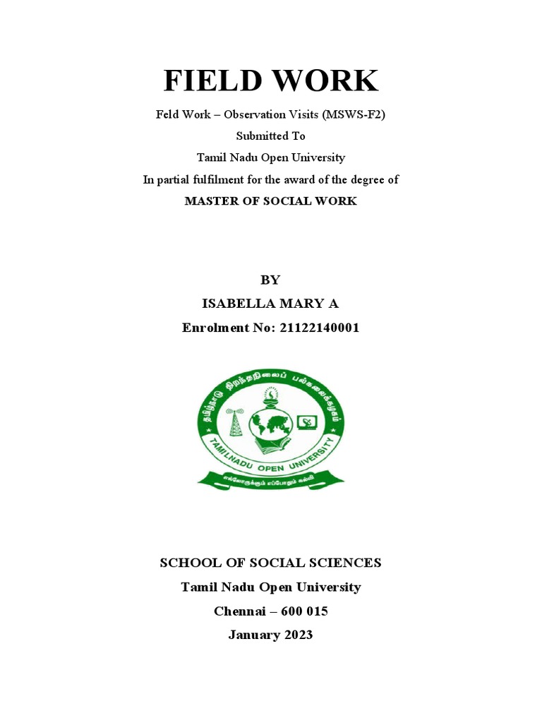 MSW Field Work Report Submission | PDF