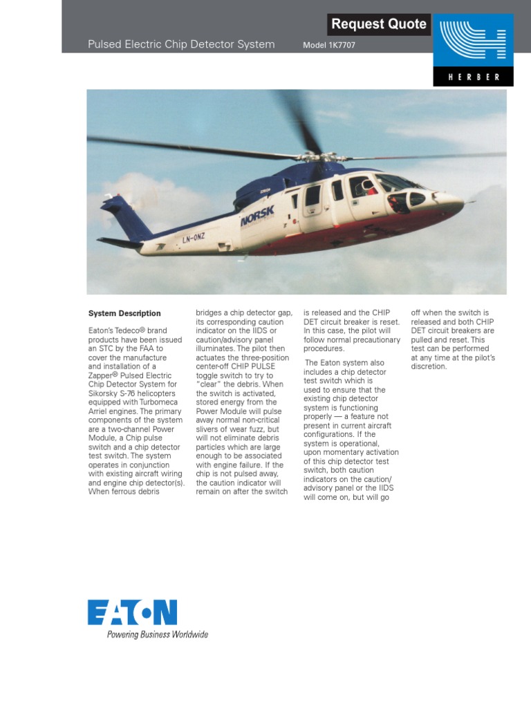 Eaton Pulsed Electric Chip Detector System PDF Switch Integrated Circuit