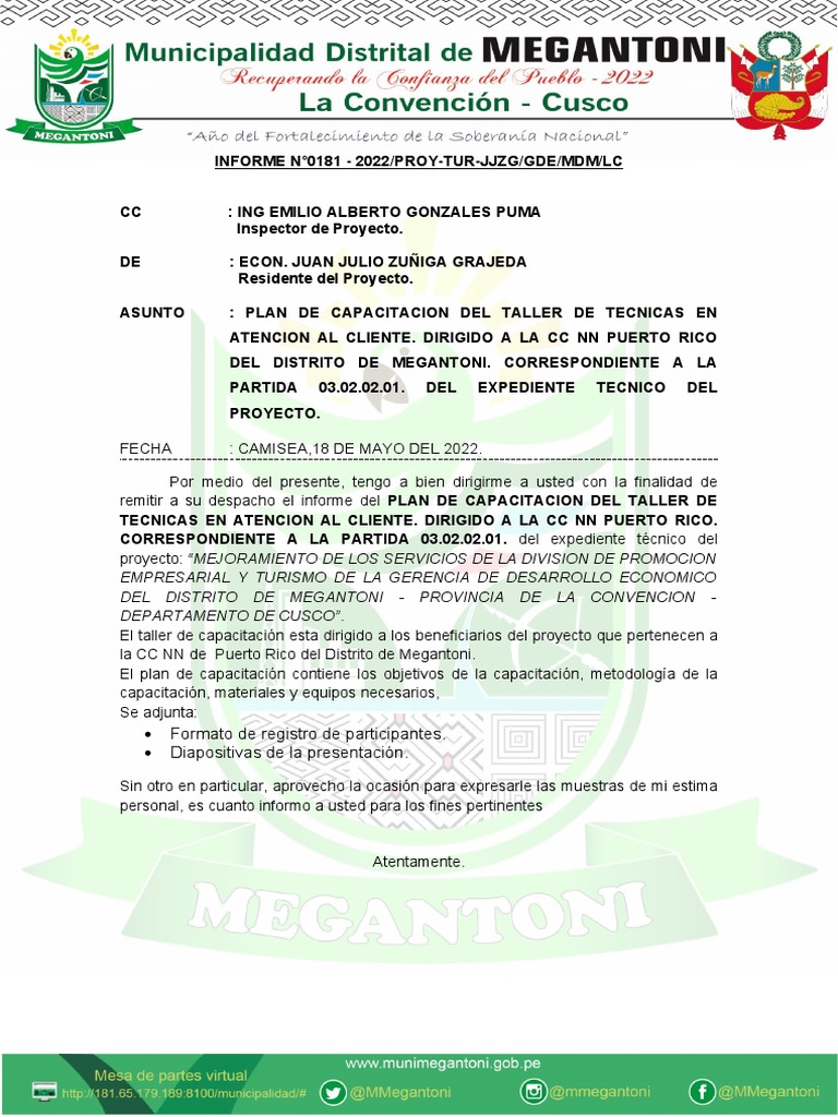 Capacitación en Atención al Cliente Megantoni | PDF | Lavado de manos ...