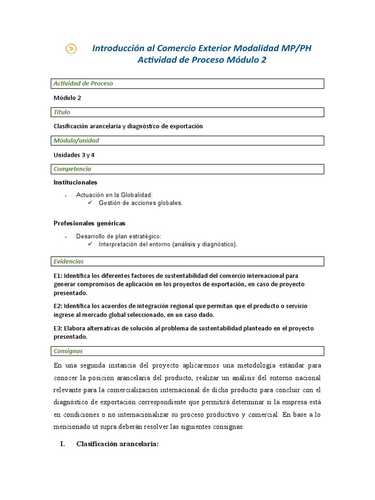 Actividad Modulo 2 - Introducción Al Comercio Exterior-1 | PDF ...