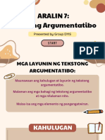 Aralin 7: Tekstong Argumentatibo: Presented by Group DYIS