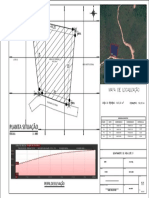 Planta de situação e perfil de elevação de terreno