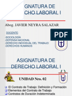 Asignatura de Derecho Laboral I: Abog. Javier Neyra Salazar