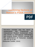 Declining Factors of Nation's PISA Results
