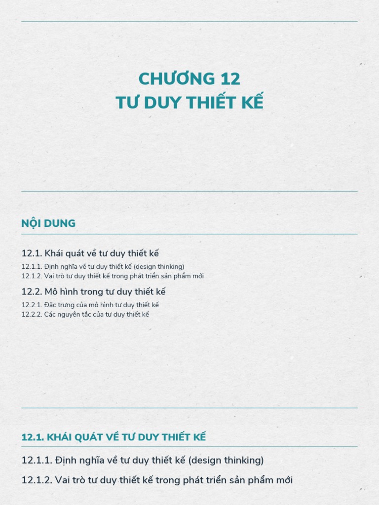 (Quản trị sản phẩm) CHƯƠNG 12 DESIGN THINKING | PDF