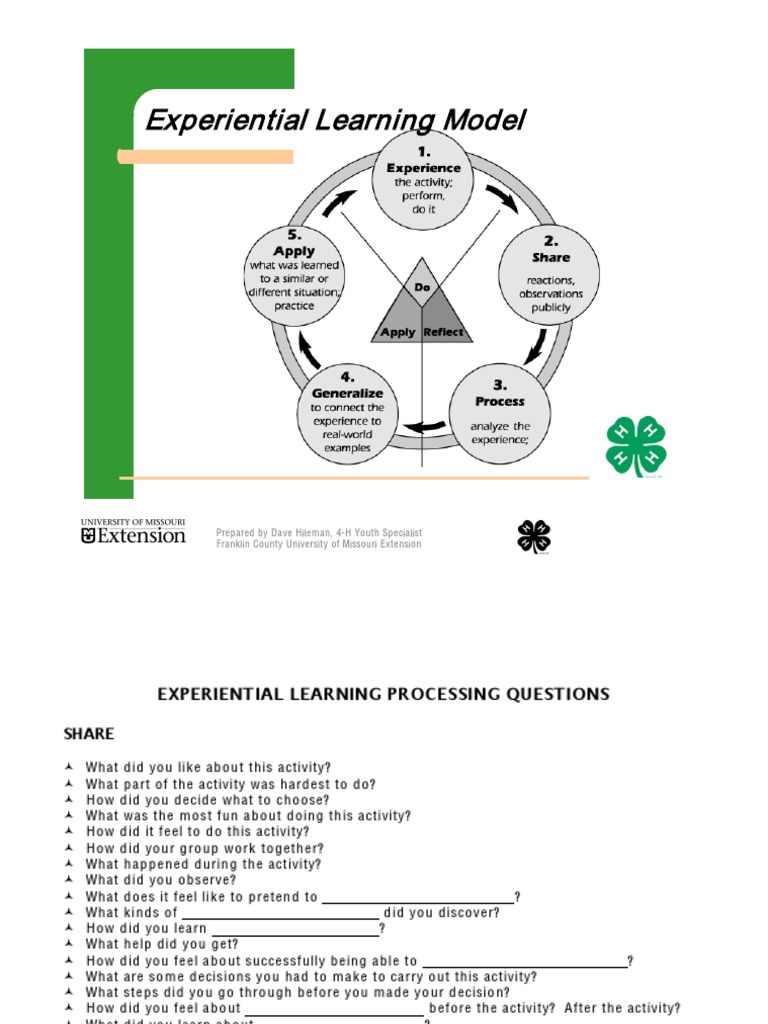 Experiential Learning Processing Questions | PDF | Learning | Learning ...