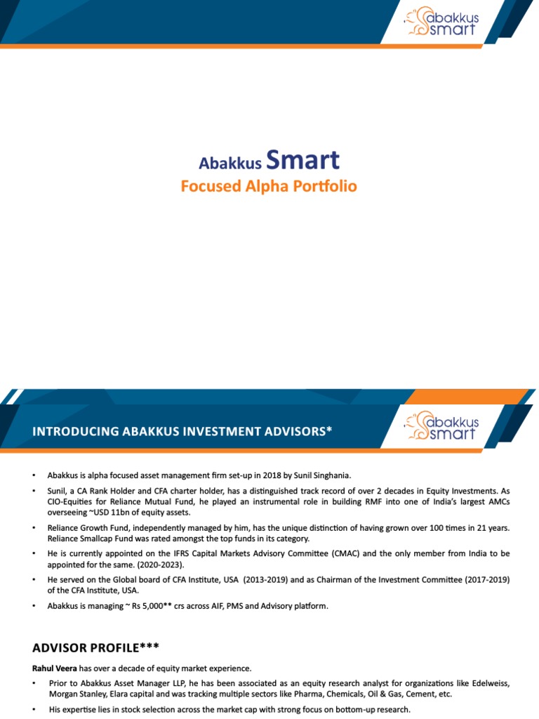Abakkus Alpha-Focused Investment Strategy | PDF | Investing | Market ...