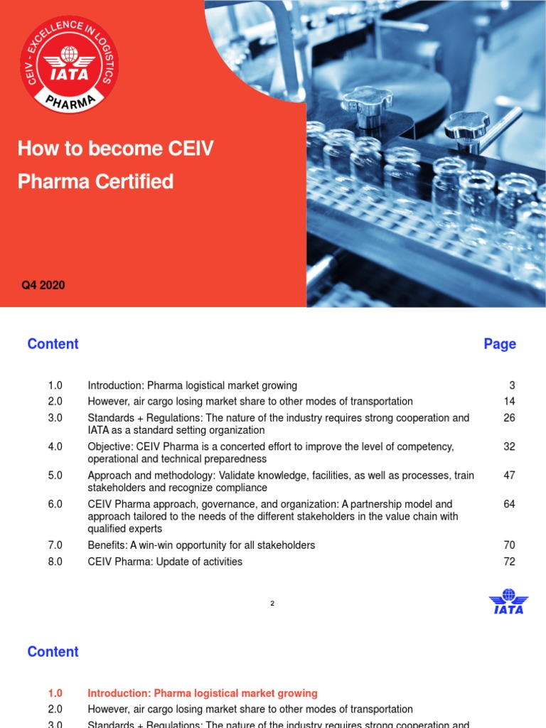 CEIV Pharma Certification Guide | PDF | Cargo | Regulatory Compliance