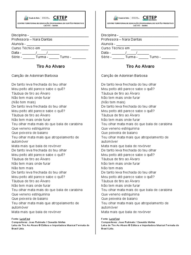 Tiro Ao Álvaro PDF