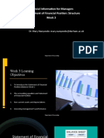 Financial Information For Managers The Statement of Financial Position: Structure Week 3